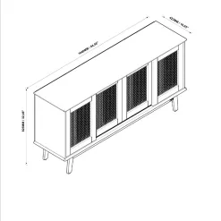 Buffet Detroit 4 Portas Tebarrot Off White Nature Medidas