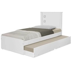 Cama Barcelona Com Cama Auxiliar Solteiro Tebarrot Branco