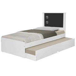 Cama Barcelona Com Cama Auxiliar Solteiro Tebarrot Preto