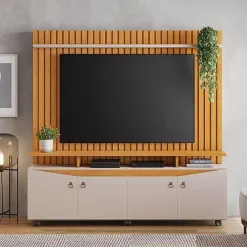 Estante Conceito Home Para TV Ate 65 Polegadas 4 Portas Ripado JCM