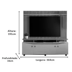 Estante Conceito Home Para TV Ate 65 Polegadas 4 Portas Ripado JCM Cinamomo Off White Medidas