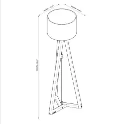Luminaria De Chao Classic Com Pes De Madeira Tebarrot Off White Nature Medidas
