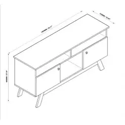 Rack Amsterda Para TV Ate 50 Polegadas 2 Portas Tebarrot Off White Nature Medidas