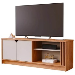Rack Volpi Para TV Ate 55 Polegadas 2 Portas Permobili Cor Cinamomo Off White