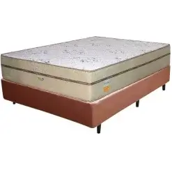 Base Box Com Colchao Toronto Ecotec Casal Molas Ensacadas 62x188x138 Cor Marrom