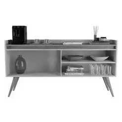 Buffet Gold 4 Portas Com Pes Palito Primus Mel Perola Interno