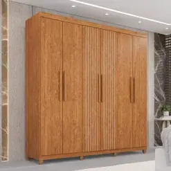 Guarda Roupa Portugal Frison Casal 6 Portas 2 Gavetas Imop