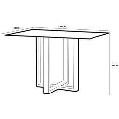Mesa De Jantar Pedro 120x80cm Com 4 Cadeiras Art Assentos Medidas Mesa