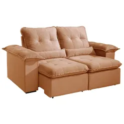 Sofa Arsenal 3 Lugares Retratil E Reclinavel 200cm Tecido Veludo Aifos Cobre