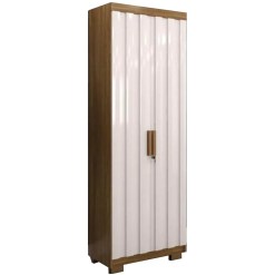 Armario Multiuso Florida 2 Portas Com Chave E 5 Prateleiras Minas Plac Cor Cinamomo Off White