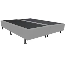 Base Box Bipartida Universal Queen Em Corino 37x198x158 Cinza