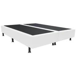 Base Box Bipartida Universal Queen Em Corino 37x198x158 Branco