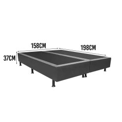 Base Box Bipartida Universal Queen Em Corino 37x198x158 Medidas