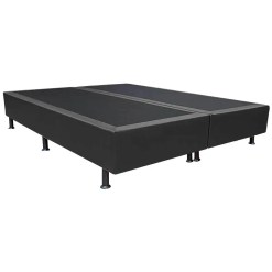 Base Box Bipartida Universal Queen Em Corino 37x198x158 Preto