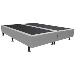 Base Box Bipartida Universal Queen Em Suede 37x198x158 Cinza