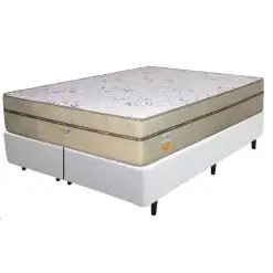 Base Box Bipartida Com Colchao Toronto Ecotec Queen Molas Ensacadas 62x198x158 Branco