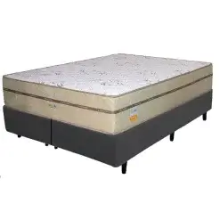 Base Box Bipartida Com Colchao Toronto Ecotec Queen Molas Ensacadas 62x198x158 Preto