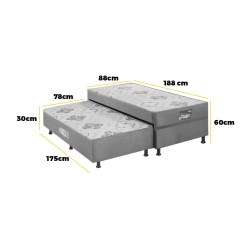 Bicama Box Prestige Solteiro Com Molas Ensacadas 88x188x60cm Ecotec Medidas