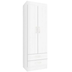 Guarda Roupa Atalaia 2 Portas 2 Gavetas Solteiro Evidencia Branco