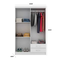 Guarda Roupa Atalaia 4 Portas 2 Gavetas Solteiro Evidencia Medidas