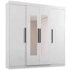 Guarda Roupa B23066 Casal 4 Portas 3 Gavetas Branco