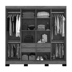 Guarda Roupa B2348 Casal 8 Portas 4 Gavetas Araplac Interno