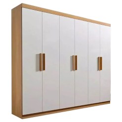 Guarda Roupa Colibri Casal 6 Portas 6 Gavetas D Doro Cinamomo Off White