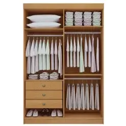 Guarda Roupa Colibri Solteiro 4 Portas 3 Gavetas D Doro Interno