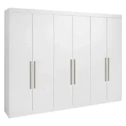 Guarda Roupa Da Vinci 6 Portas 6 Gavetas Casal D Doro Branco