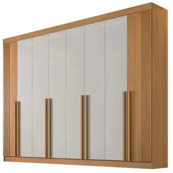 Guarda Roupa Daymond Casal 8 Portas 8 Gavetas D Doro Cinamomo Off