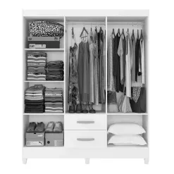Guarda Roupa Fortaleza 6 Portas 2 Gavetas Casal Atualle Interno