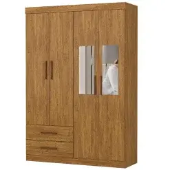 Guarda Roupa Hercules Solteiro 4 Portas 2 Gavetas Carioca Cinamomo