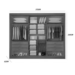 Guarda Roupa Los Angeles Ripado Casal 3 Portas 6 Gavetas D Doro Medidas