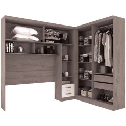 Guarda Roupa Modulado Parana Casal 8 Portas 4 Gavetas Atualle Branco Interno