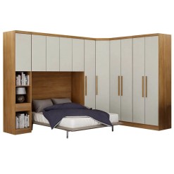 Guarda Roupa Modulado Rizon 005 Casal 6 Pecas Novo Horizonte Cumaru Fendi