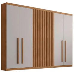 Guarda Roupa Riviera Casal 6 Portas 6 Gavetas Rufato Naturale Off White