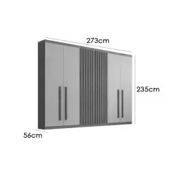 Guarda Roupa Riviera Casal 6 Portas 6 Gavetas Rufato Naturale Off White Medidas