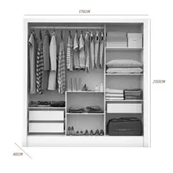 Guarda Roupa Santiago Casal 3 Portas 3 Gavetas Carioca Medidas