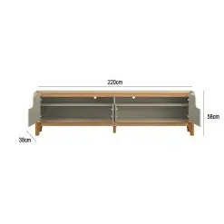 Rack Flip 220cm 4 Portas Para TV Ate 75 Polegadas Patrimar Interno Medidas