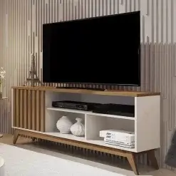 Rack Malbec Wood Para TV Ate 55 Polegadas 1 Porta Ripado Giga