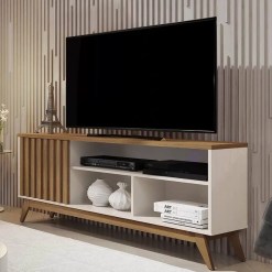 Rack Malbec Wood Para TV Ate 55 Polegadas 1 Porta Ripado Giga