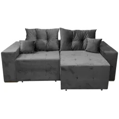Sofa Taiti 3 Lugares Retratil Tecido Veludo 200cm Beatriz Cinza