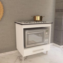 Balcao Para Cooktop Indekes 75cm 1 Gaveta Branco