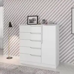 Comoda Sapateira Paris New 5 Gavetas 1 Porta Atualle