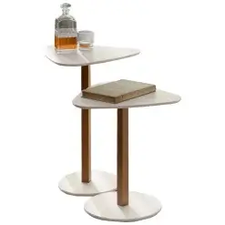 Conjunto Mezanino Paris Mesa De Apoio E Lateral Tebarrot Off White Nature