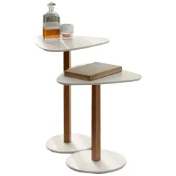 Conjunto Mezanino Paris Mesa De Apoio E Lateral Tebarrot Off White Nature