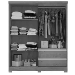 Guarda Roupa Condor 3 Portas 2 Gavetas Atualle Interno