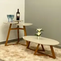 Mesa De Centro Classic Tebarrot Off White Nature Foto Real