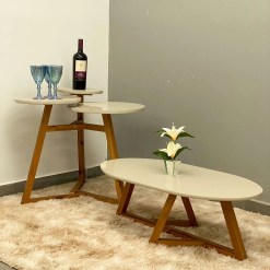 Mesa De Centro Classic Tebarrot Off White Nature Foto Real