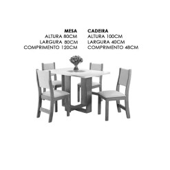 Mesa De Jantar Magic Com 4 Cadeiras Viero Mel Blonde Medidas